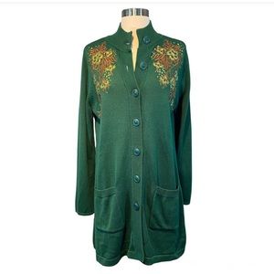 Bob Mackie Wearable Art Tunic Cardigan Sweater Sz M